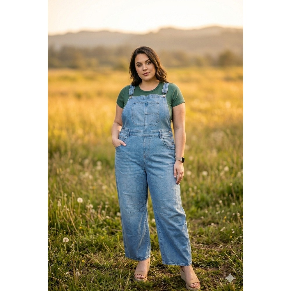 Classic Light Wash Women’s Denim Overalls
